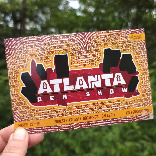 A postcard for the Atlanta Pen Show at the Sonesta Atlanta Northwest Galleria March 27 - 29, 2026.